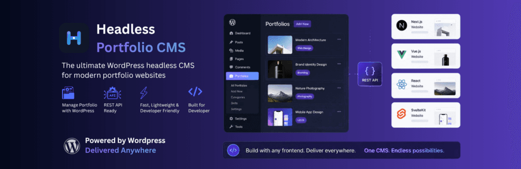 Headless Portfolio CMS - WordPress Plugin